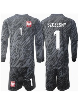 Polen Wojciech Szczesny #1 Målvakt Replika Borta Kläder Barn EM 2024 Långärmad (+ byxor)